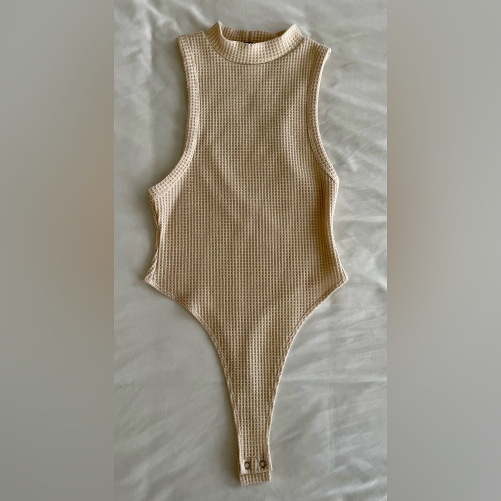 Cream Woven Bodysuit